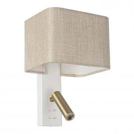 Бра с абажуром и выключателем с подсветкой для чтения Citilux Dekart CL704482 белый/песочный