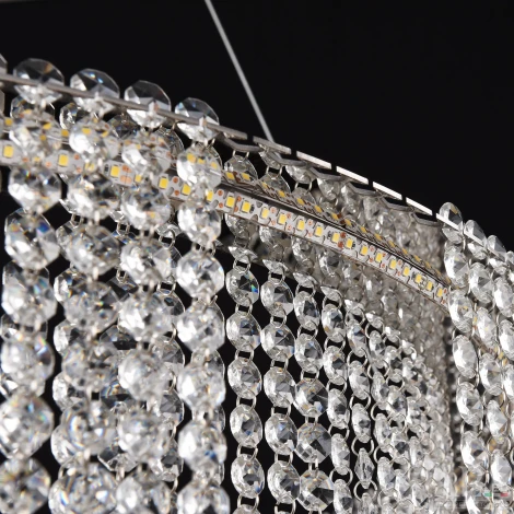 Подвесная люстра светодиодная APL LED Sicilia SH02.73.A.Ni.4000 (220V, хрусталь, на тросе)