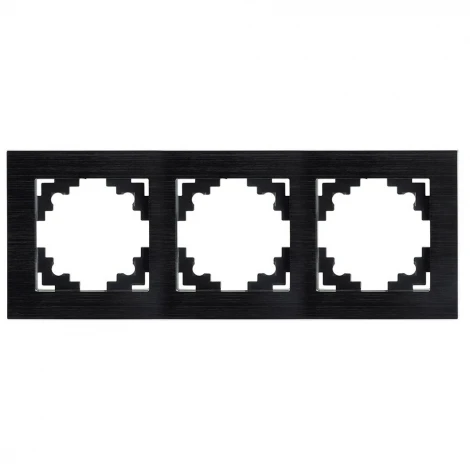 Рамка на 3 поста (черный) Stekker Катрин 50020