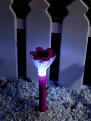 Грунтовый светильник на солнечной батарее Uniel USL-C-420/PT305 PINK CROCUS (LED, цветы, IP44)