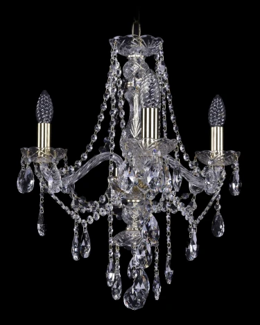 Подвесная люстра Bohemia 1415 1415/3/165/G (220V, хрусталь, на цепи, подсвечник, свеча)