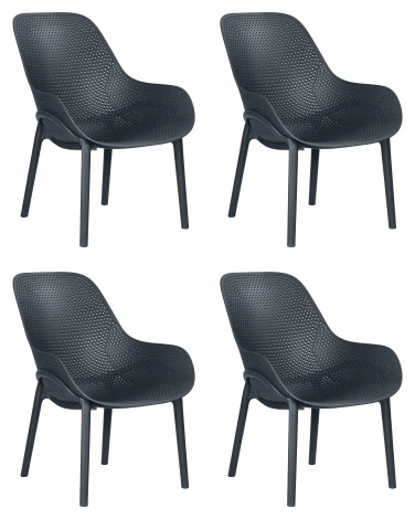 Набор 4 шт Кресло DOBRIN LONZO (антрацит (GR-12) с УФ-защитой)