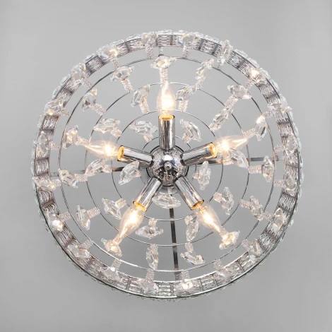 Подвесная люстра Eurosvet Kira 10115/5 хром/прозрачный хрусталь Strotskis