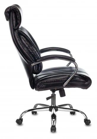 Кресло руководителя Бюрократ T-9904NSL черный Leather Venge Black эко.кожа крестовина металл хром
