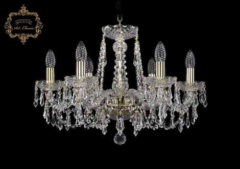 Подвесная люстра Art Classic 11.23 11.23.6.200.Gd.Dr (220V, хрусталь, на цепи, подсвечник, свеча)