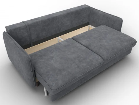 Диван прямой Лига-064 НПБ (ДСП/Дерево/Велюр/Темно-серый) Лига Диванов 129622
