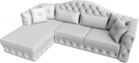 Диван угловой Артис левый угол (Белый/Экокожа) Лига Диванов арт.121632L