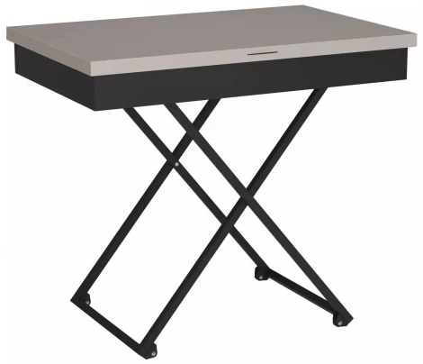 Стол универсальный трансформируемый Калифорния АНДРЭ Loft ЛДСП фантом/черный 5900681107