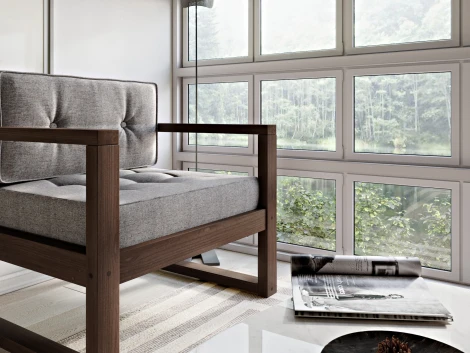 Кресло Arsko Астер орех серая рогожка