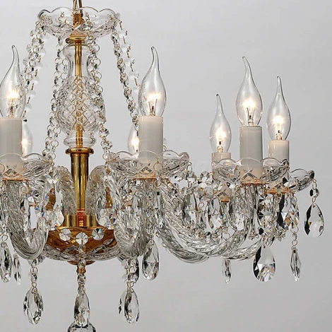 Подвесная люстра Favourite Monreal 1735-10P (220V, хрусталь, на цепи, подсвечник, свеча)