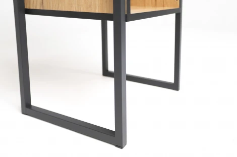 Стеллаж Берген-3, Дуб крафт золотой/Черный, Ивару