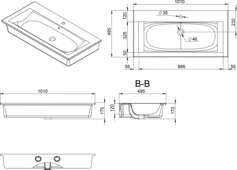 Мебельная раковина Am.Pm Spirit V2.0 100