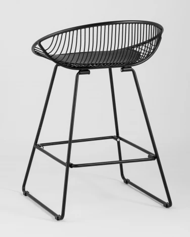 Стул полубарный Stool Group UFO черный с черной подушкой УТ000004225