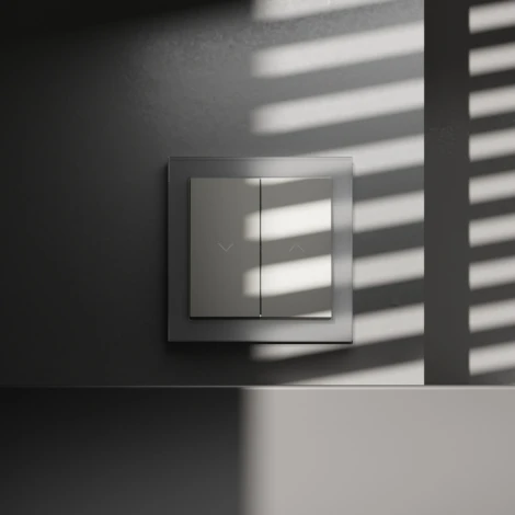 Выключатель встраиваемый Voltum S70 для жалюзи 10А, (сталь)