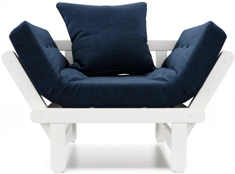 Кресло Arsko Сламбер белая эмаль синий велюр