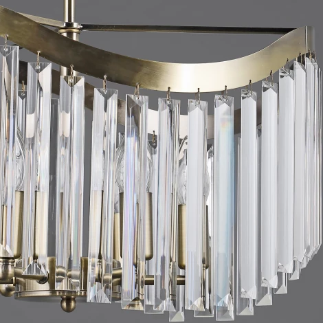 Подвесная люстра хрустальная на штанге ILLUMICO IL3475-6PSQ-25AB ELITE