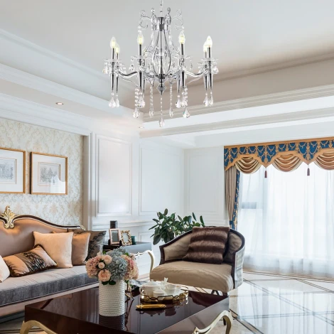 Подвесная люстра Arte Milano AM347710 347710/8 CR (220V, подвески, на цепи, подсвечник, свеча)