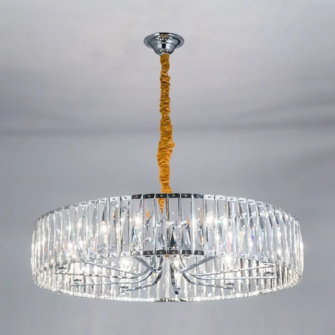 Подвесная люстра Eletto EL321P10 (220V, хрусталь, подвески, на цепи, круглые)
