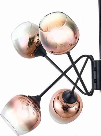 Потолочная люстра на штанге Escada Clever 1136/8P 8x60Вт E27, металл/стекло, черный (220V)