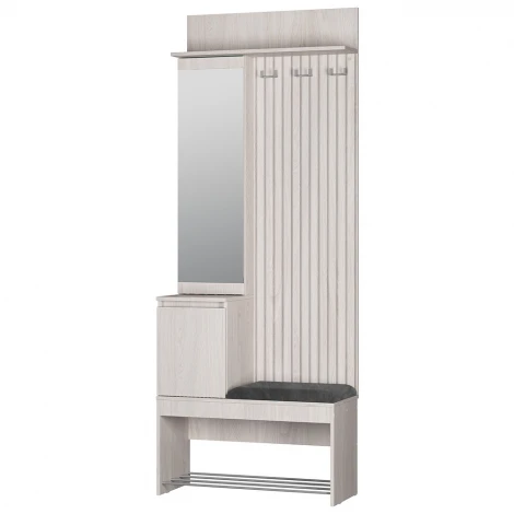 Прихожая БТС Лама ПР-07, Ясень белый, Графит