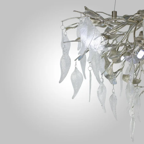 Подвесная люстра AM Group WOODSTAR WOODSTAR D600 SN (220V, на тросе, листья)