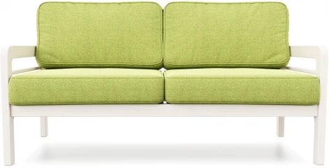 Диван Arsko прямой Бергер Б беленый дуб рогожка зеленая