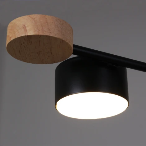 Потолочная люстра на штанге Reluce 03751-0.3-08 BK+WOOD GX53