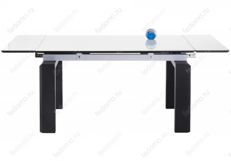 Стеклянный стол Woodville Давос белый / венге 462082