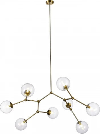 Потолочная люстра на штанге ST Luce Chieti SL1506.203.08 Золотистый/Прозрачный E14 8*40W (220V, шарики, молекулы)