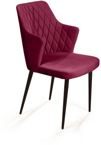 Стул с подлокотниками Hunt ромб, бархат красный 16 / чёрный конус Top Concept 75682