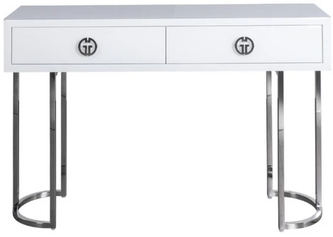 KFG16702 Консоль GD 2 ящика белая 120*30*78см Garda Decor