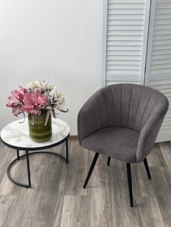 Стул RUNA, 360 град. поворот. B28 Темнор-серый, велюр / черный каркас, М-City