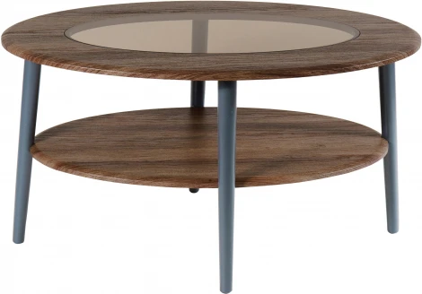 Стол журнальный Калифорния Эль со стеклом СЖС-01 грецкий орех от фабрики Калифорния