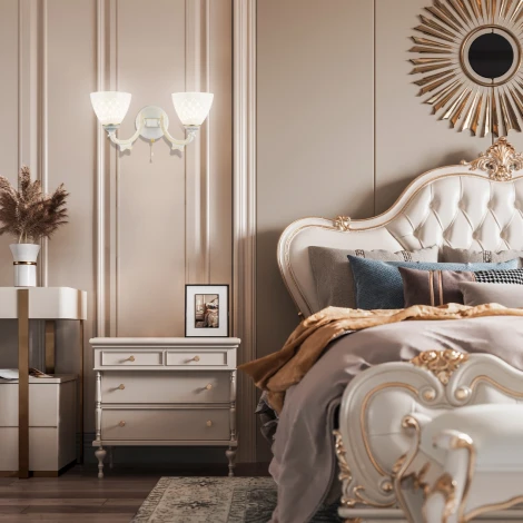 Бра с выключателем Arte Milano AM343837 343837/2W WT+G (220V)