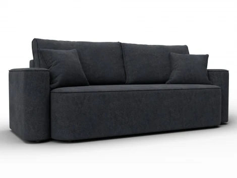 Диван прямой Лига-118 НПБ (ДСП,ЛДСП,Брус,Фанера,Велюр/Темно-серый) Лига Диванов 137083