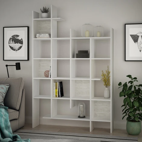 Стеллаж Прямые MANCO BOOKCASE (ЛДСП/Белый) LEVE