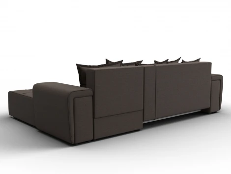 Диван угловой Лига-121 правый угол (ДСП,Брус,Рогожка/Коричневый) Лига Диванов 137341