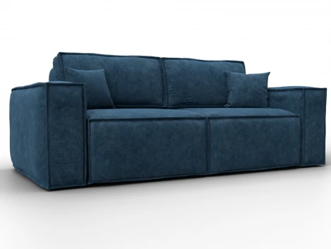 Диван прямой Лига-081 НПБ (ДСП/Пластик/Велюр/Синий) Лига Диванов 130115