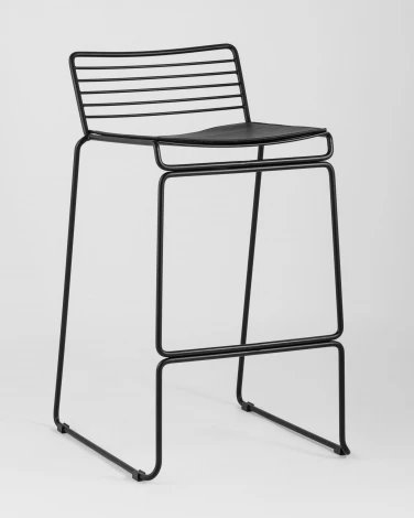 Стул полубарный Stool Group Danny черный с черной подушкой УТ000004224