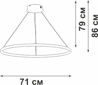 Подвесной светильник светодиодный LED 108Вт, 4000К Vitaluce V2516-8/3S (220V, на тросе, кольцо)