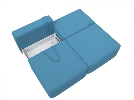 Диван прямой модульный Лига-060 НПБ (ЛДСП,Брус,Фанера/Пластик/Рогожка/Голубой) Лига Диванов 129706