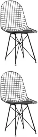 Стул обеденный Eiffel черный с черной подушкой 2 шт Stool Group (арт.УТ000037510)