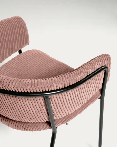 Обеденный стул La Forma (ex Julia Grup) Runnie (Розовый/ Сталь,Фанера,Пена,Металл,Пенополиуретан)