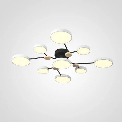 Потолочная люстра на штанге Gamma D98 White Imperiumloft Gamma01 (223762-23) (LED, 220V, пульт управления, круглые)