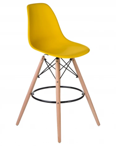 Стул барный DSW BAR (ножки светлый бук, цвет сиденья жёлтый (Y-01))