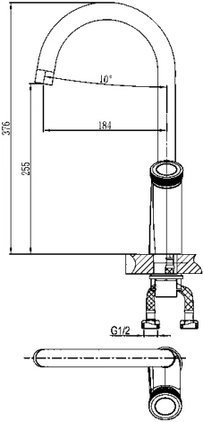 Смеситель D&K Bayern Alfeld DA1482401 для кухонной мойки