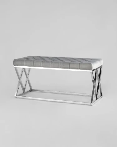 Банкетка Stool Group ИНСИГНИЯ велюр серый сталь серебро УТ000001876