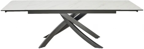 Стол M-City ESTEBIO 160 KL-99 Белый мрамор матовый, итальянская керамика/ Серый металлик