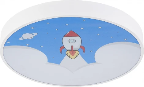 Потолочный светодиодный светильник круглый Natali Kovaltseva Kids INNOVATION STYLE 83123 с пультом ДУ 120W, 2 рассеивателя, белый, LED (регулировка яркости, для детской, 220V, круглые)