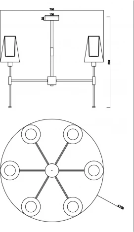 Потолочная люстра Freya Tida FR5196PL-06BBS